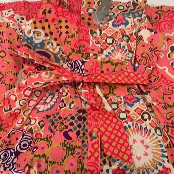 J.Crew Poplin Midi Button Down Vibrant Colors Side Pockets Prepppy Sun Dress Sz2 - Picture 4 of 10